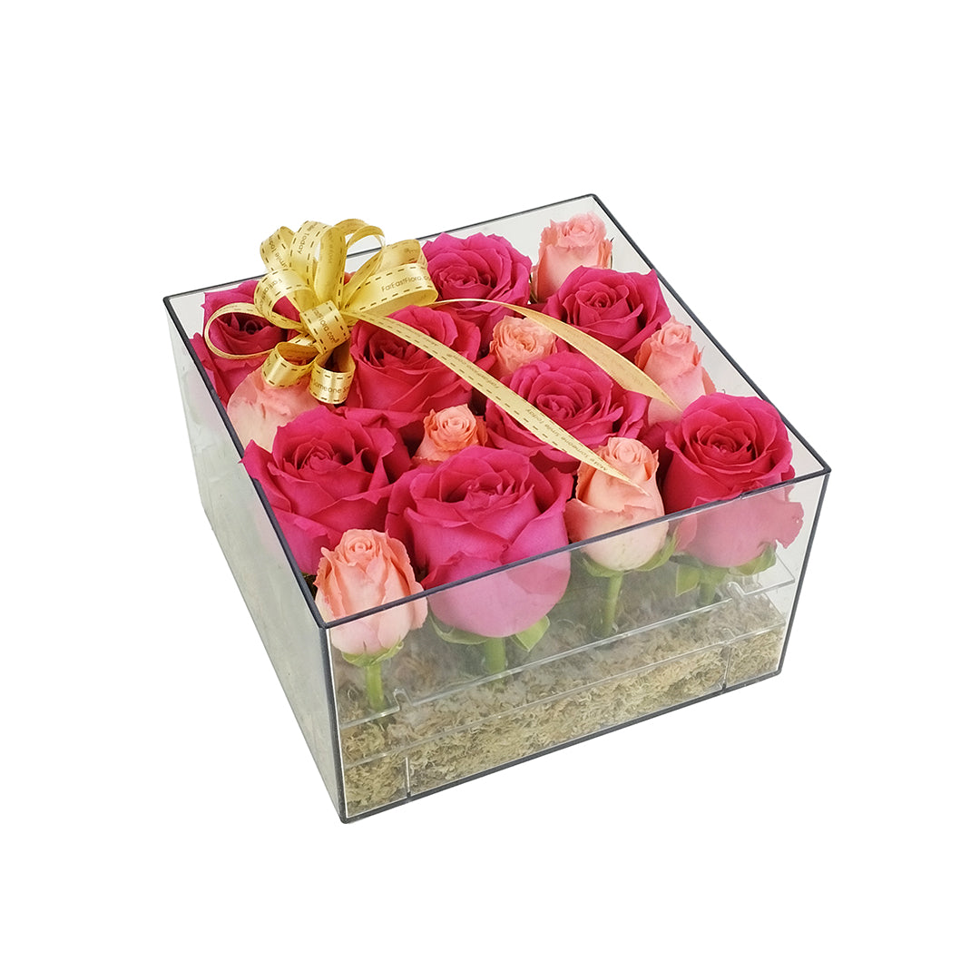 Minimalist 16 Rose Acrylic Box