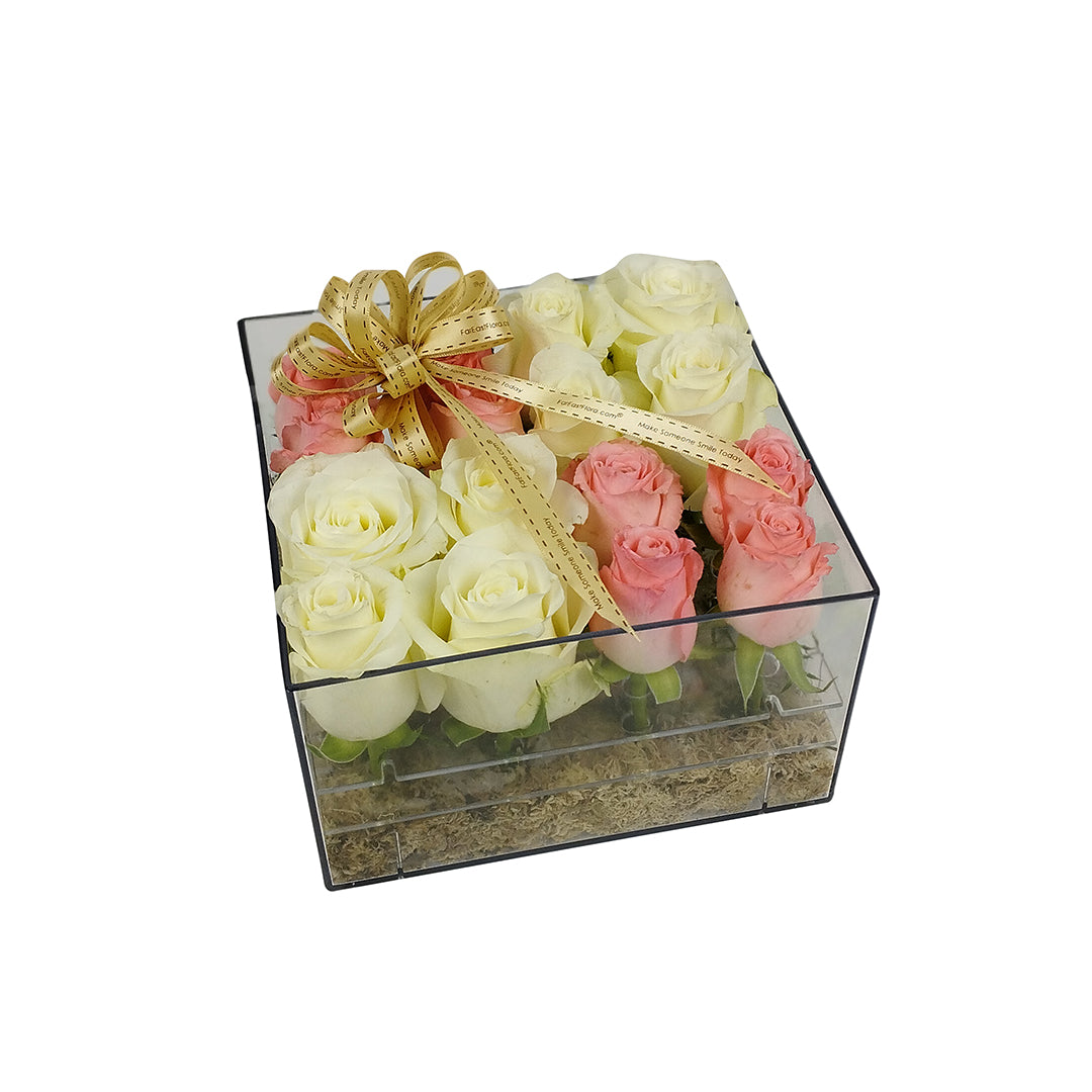 Minimalist 16 Rose Acrylic Box