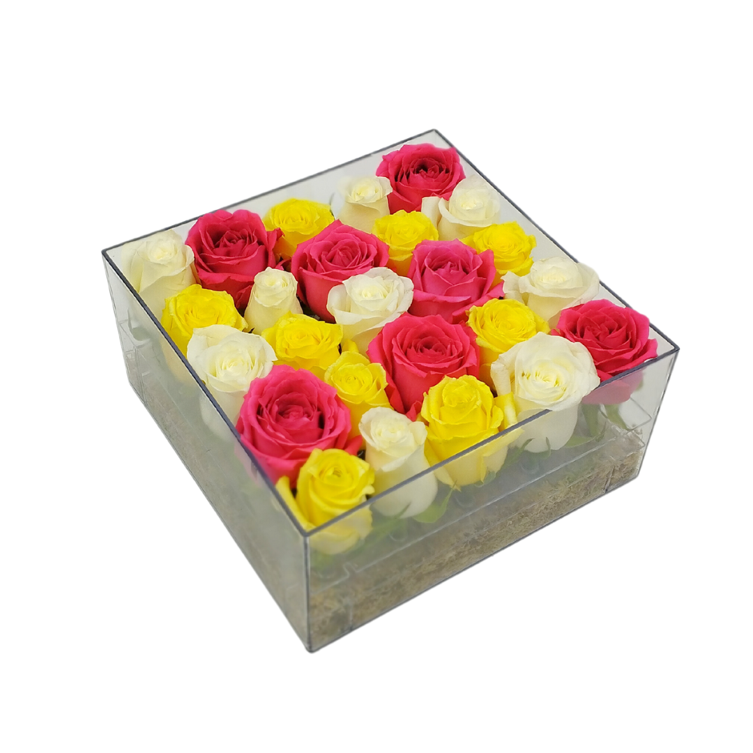 Minimalist 25 Rose Acrylic Box