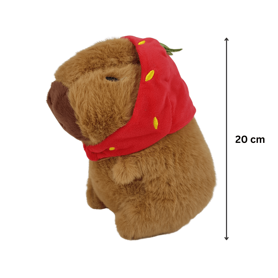 Capybara with Strawberry Hat Plushies - 20cm