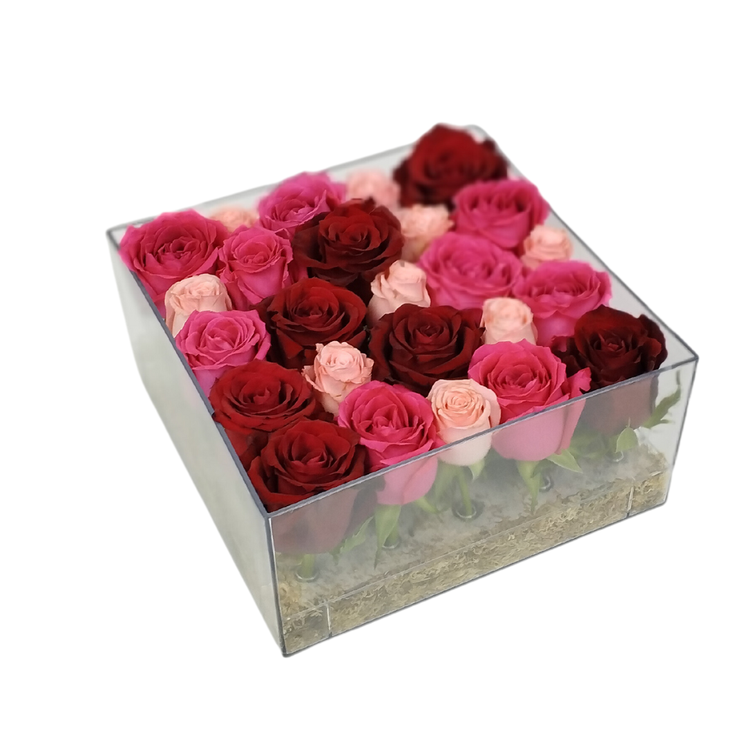 Minimalist 25 Rose Acrylic Box