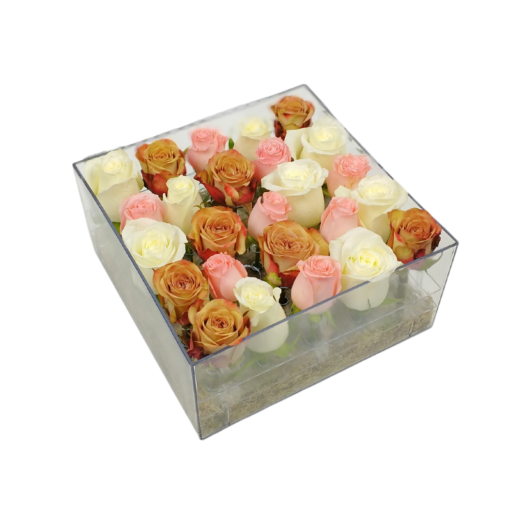 Minimalist 25 Rose Acrylic Box