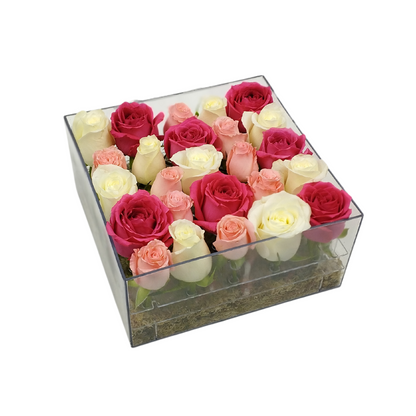 Minimalist 25 Rose Acrylic Box