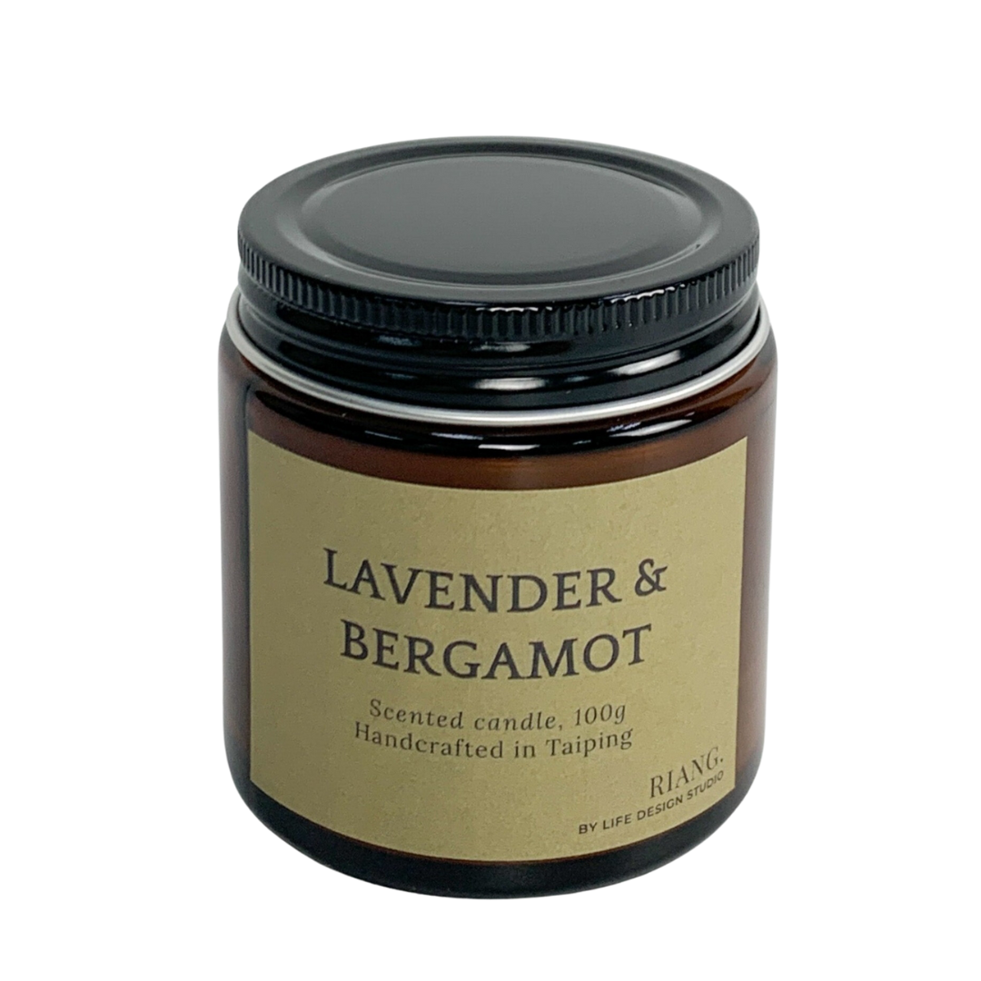 AD120 - Riang Candle - Amber Jar 100g - Lavender & Bergamot