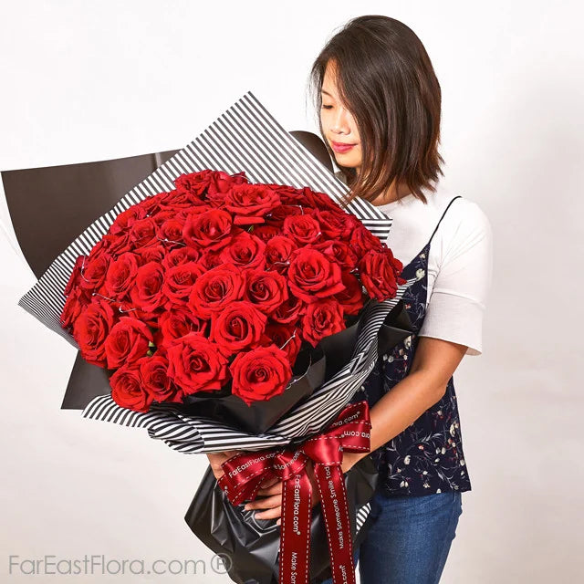 Passionately Yours - 49, 99 or 199 Red Roses Bouquet