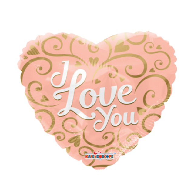 Balloon 18" - I Love You & Light Pink background