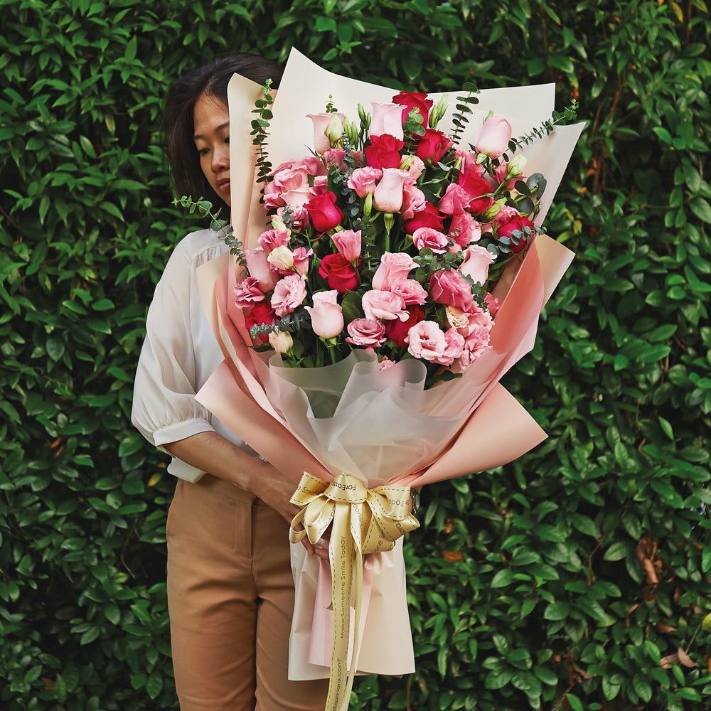 Pink Sapphires - Giant Flower Bouquet